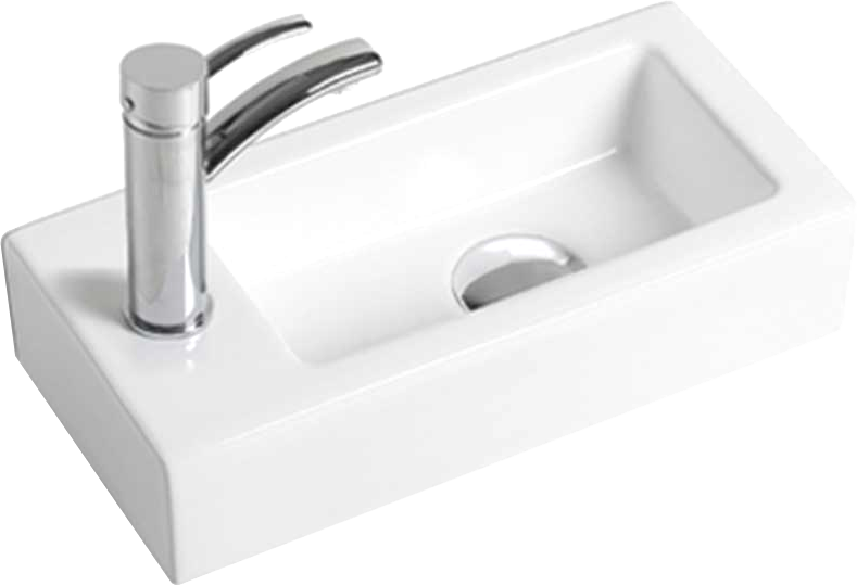 Раковина маленькая в туалет Vincea VBS-133L 37 левая белая, прямоугольная