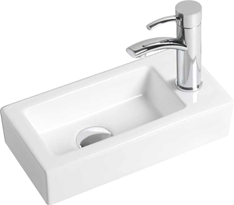Раковина маленькая в туалет Vincea VBS-133R 37 правая белая, прямоугольная