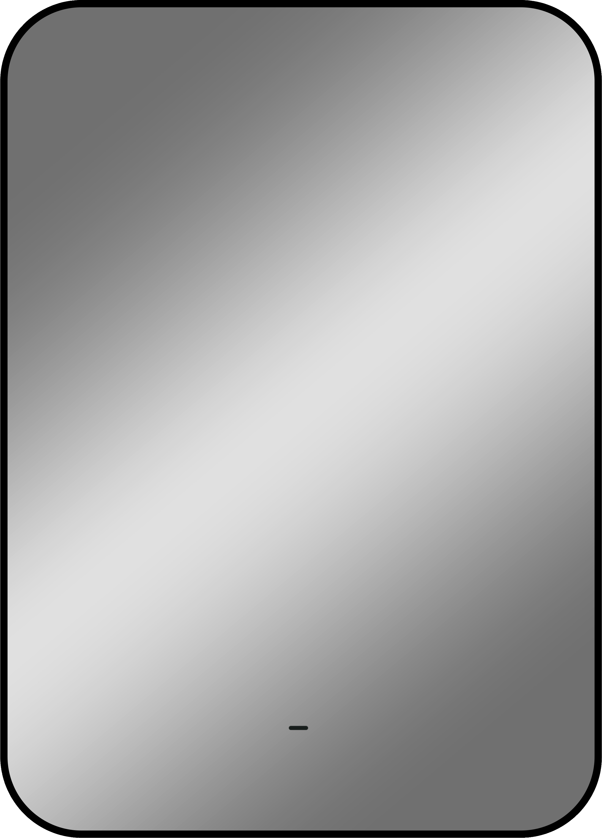 Зеркало DIWO Кострома 50x70 см, ореольная подсветка LED, бесконтактный выключатель, прямоугольное, черная окантовка