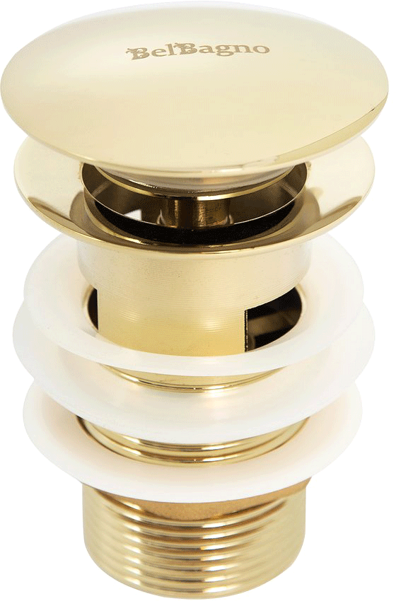 Донный клапан для раковины BelBagno BB-SAT-ORO с переливом, золото