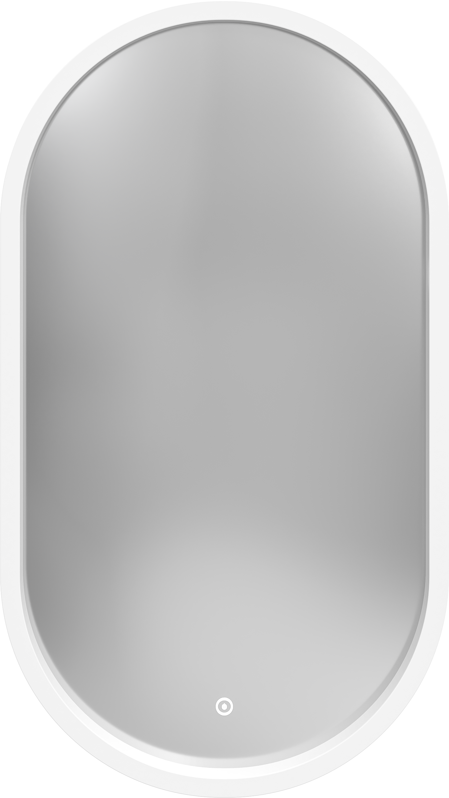 Зеркало DIWO Казань 45 белое, с подсветкой сенсорной, овальное, белое, из МДФ, в современном стиле