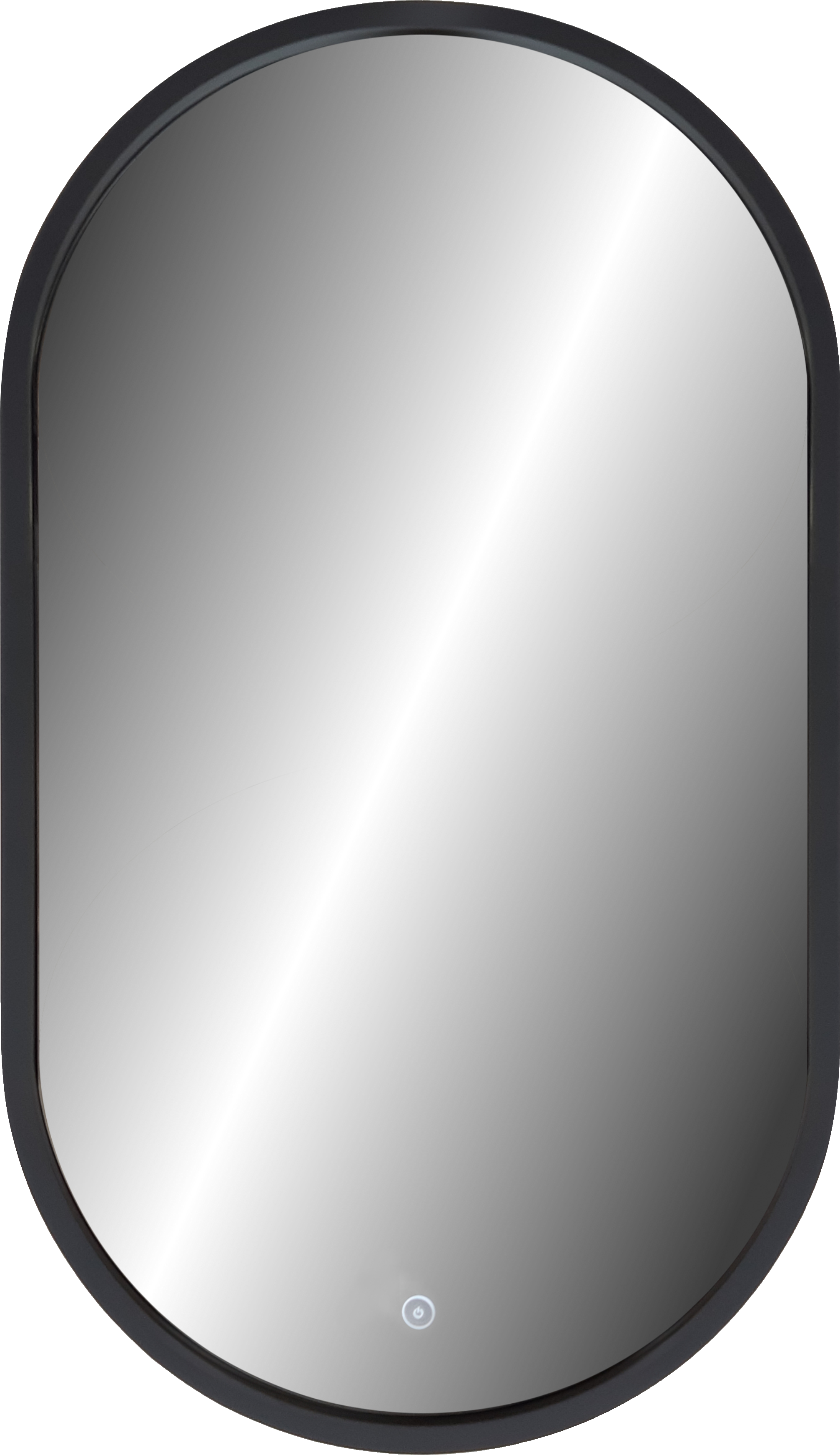 Зеркало DIWO Казань 45 черное, с подсветкой, овальное, в стиле лофт, сенсорное управление