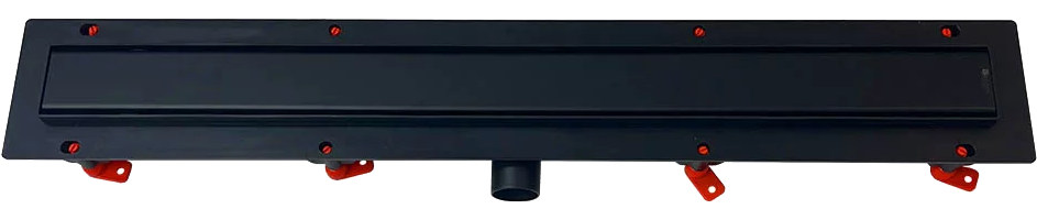 Душевой трап (лоток) Veconi Klasik B 750 75 см, решетка матовая черная, с сифоном, под плитку