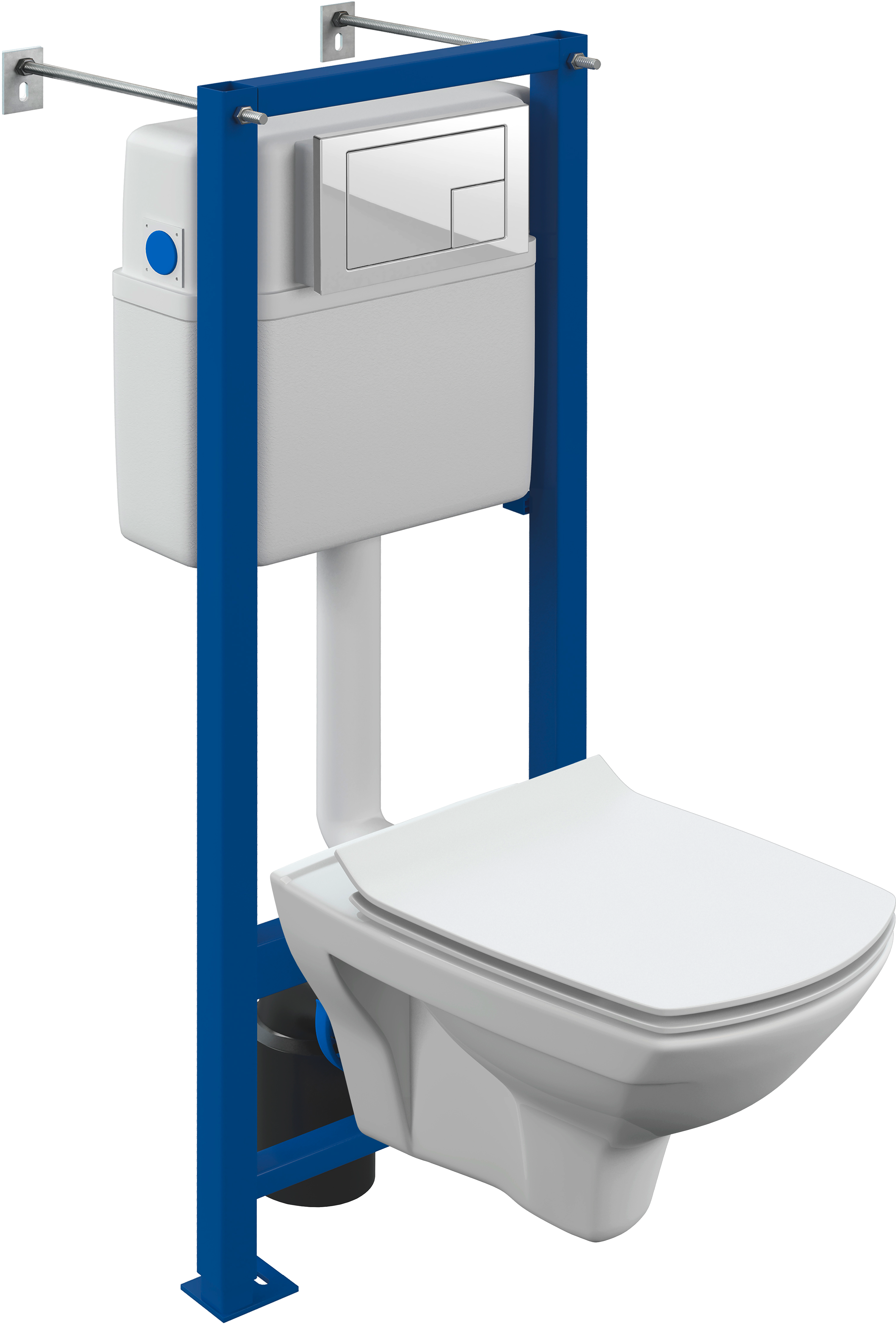 Комплект 5 в 1 Cersanit Carina кнопка смыва белая, микролифт