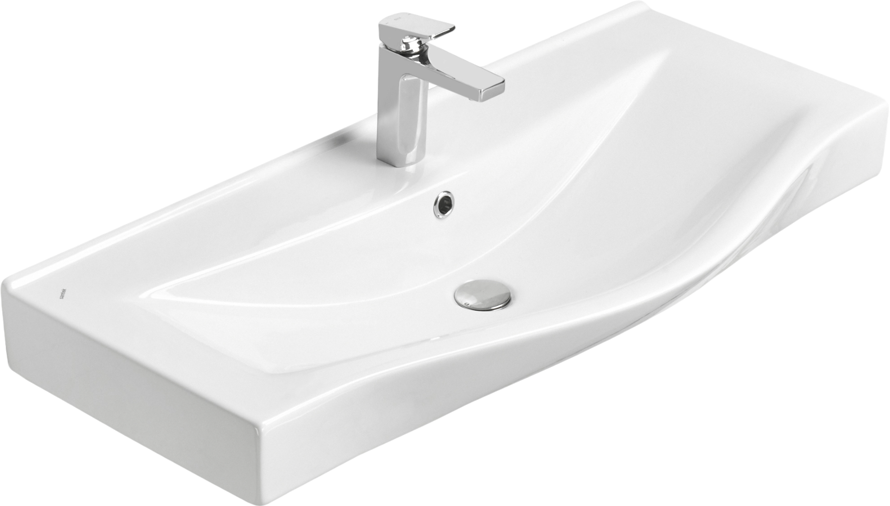 Мебельная раковина AQUATON Беверли 100 накладная, белая, прямоугольная, фарфор