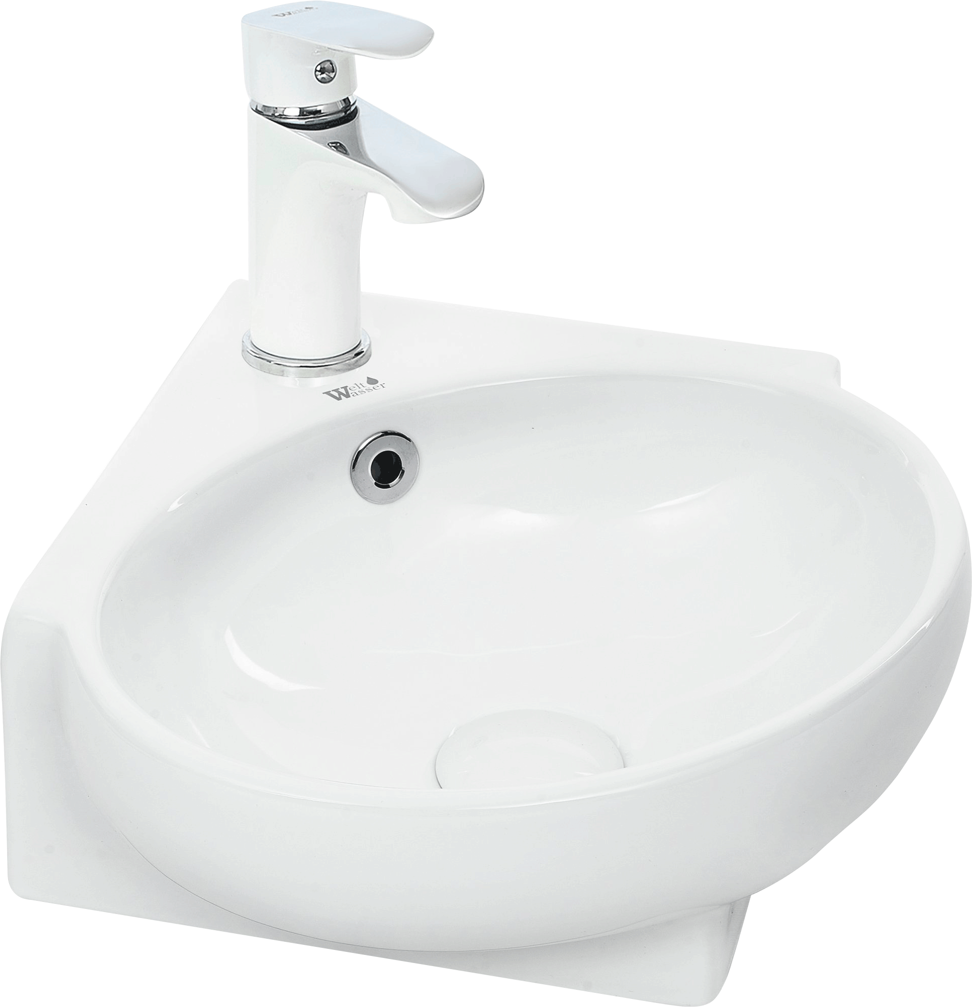 Раковина маленькая в туалет Weltwasser WW Aisbach 5010 36 глянцевая белая, овальная, фаянс