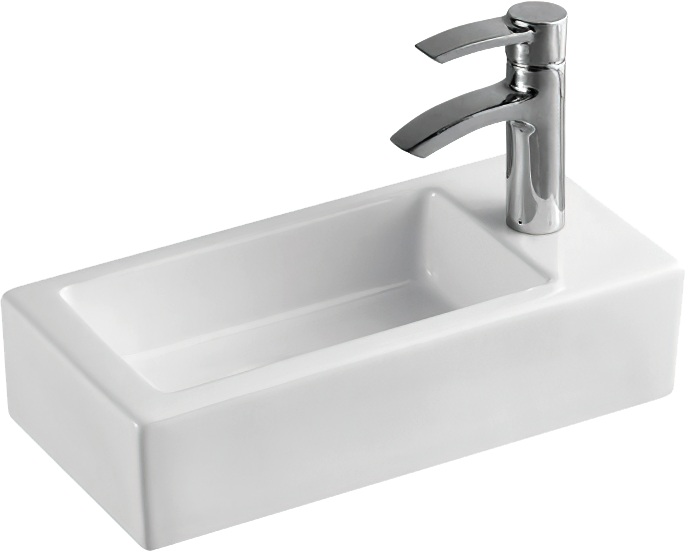 Раковина маленькая в туалет Weltwasser WW Aisbach 5092 37 R глянцевая белая, прямоугольная, фаянс