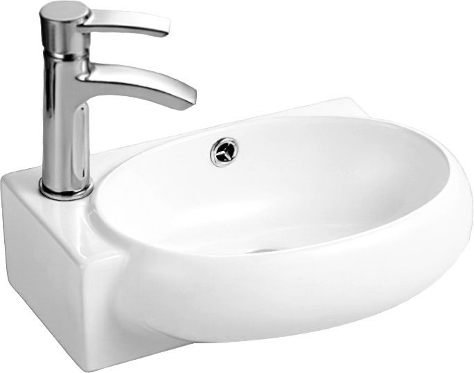 Раковина маленькая в туалет Weltwasser WW Aisbach 5011 43 L глянцевая белая, овальная, фаянс