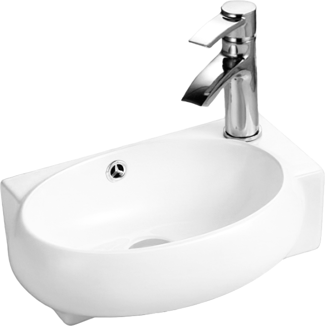 Раковина маленькая в туалет Weltwasser WW Aisbach 5011 43 R глянцевая белая, овальная, фаянс