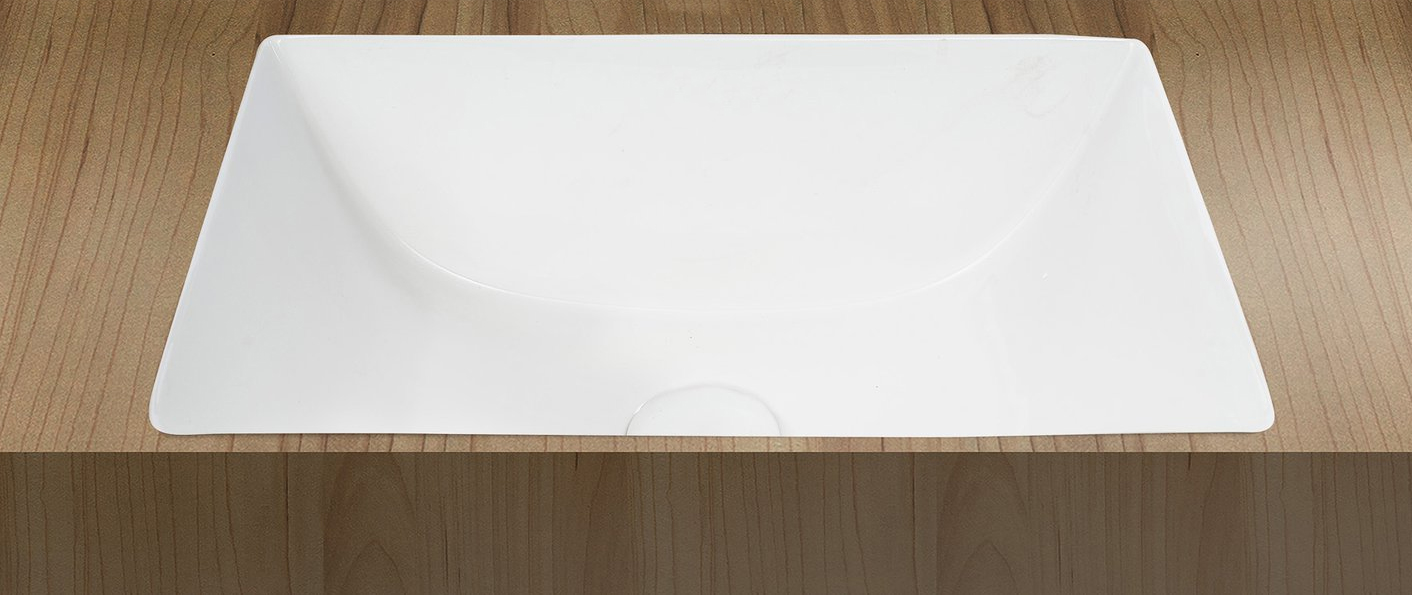 Раковина встраиваемая снизу Weltwasser WW Deilbach 10000003895 6007 46 глянцевая белая, прямоугольная, фаянс