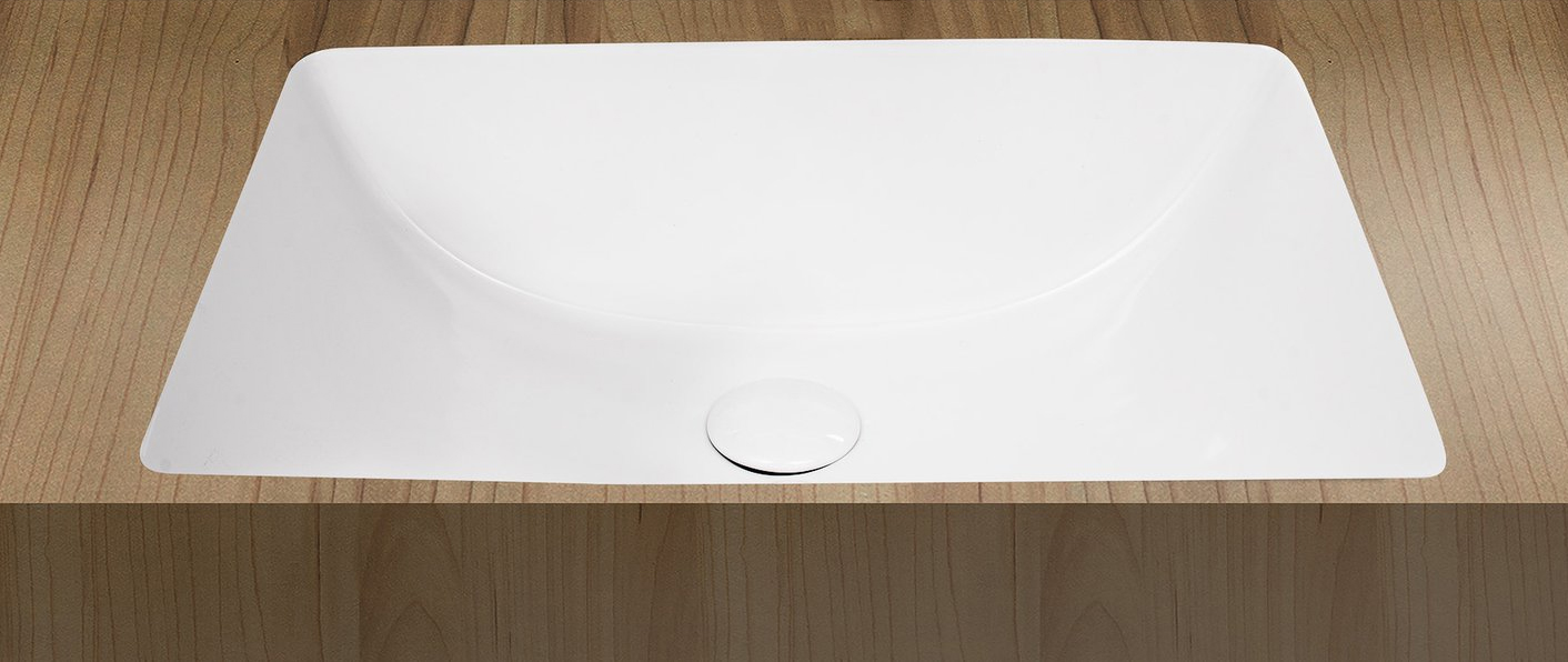 Раковина встраиваемая снизу Weltwasser WW Deilbach 10000003896 6008 51 глянцевая белая, прямоугольная, фаянс