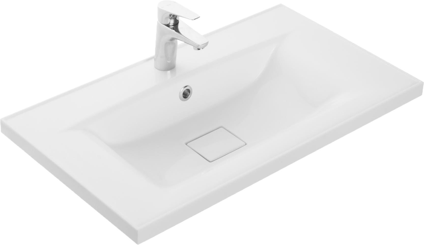 Мебельная раковина AQUATON Айрис 1A73263KAG010 80 накладная, белая, прямоугольная, искусственный мрамор