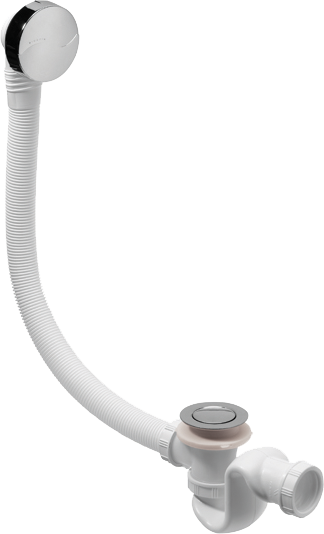 Слив-перелив для ванны Wirquin 30717564 40 мм, полуавтомат, хром, с сифоном