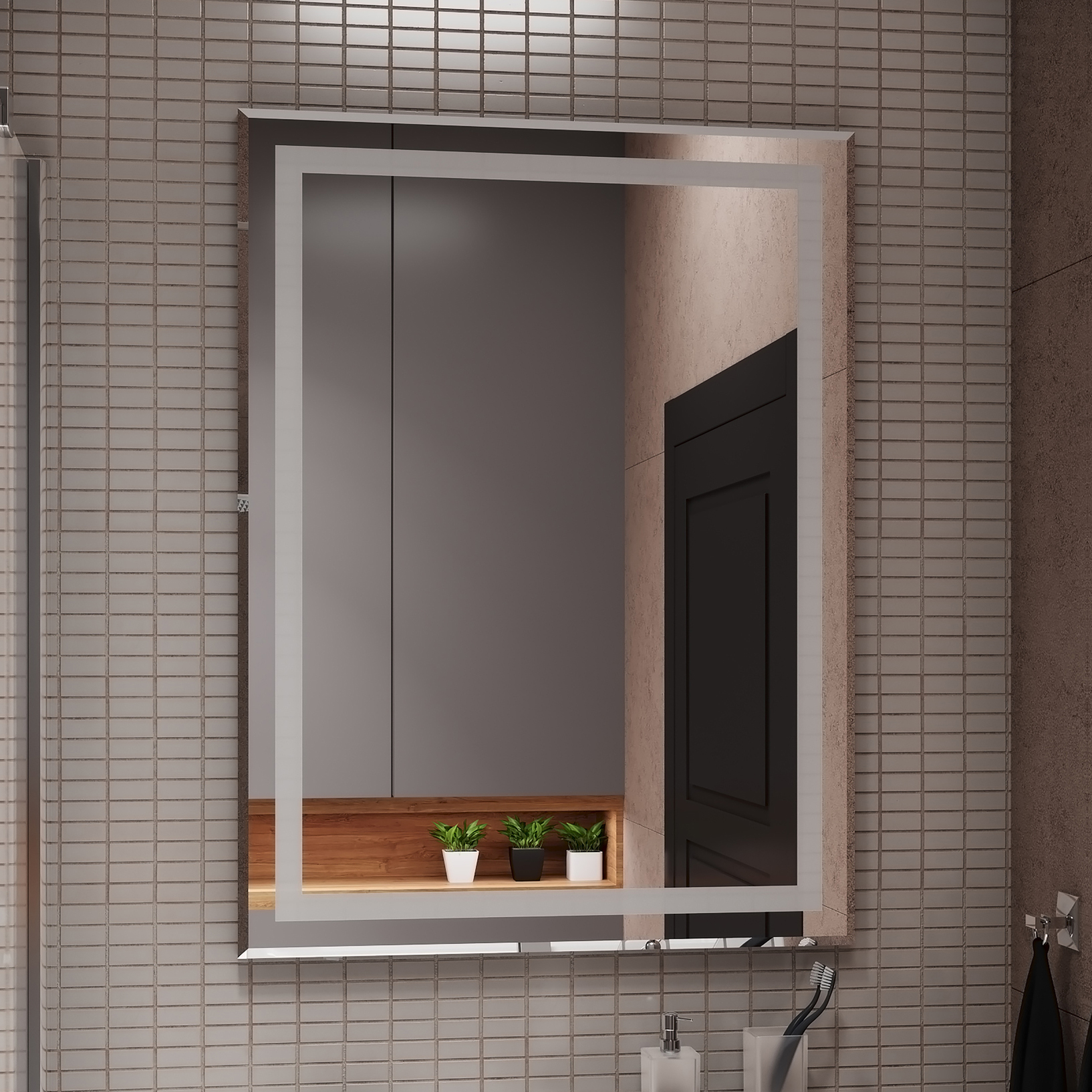 Зеркало CONTINENT Люкс 50х70 с подсветкой