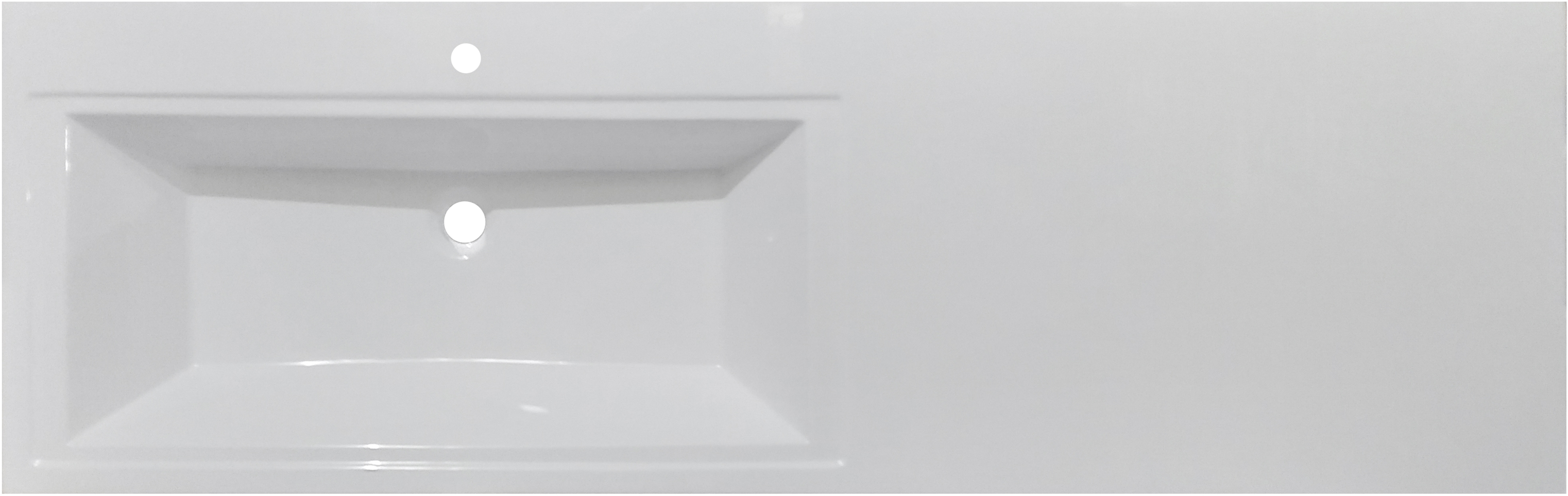 Раковина над стиральной машиной Эстет Даллас 150 L белая, прямоугольная, искусственный камень, со столешницей справа