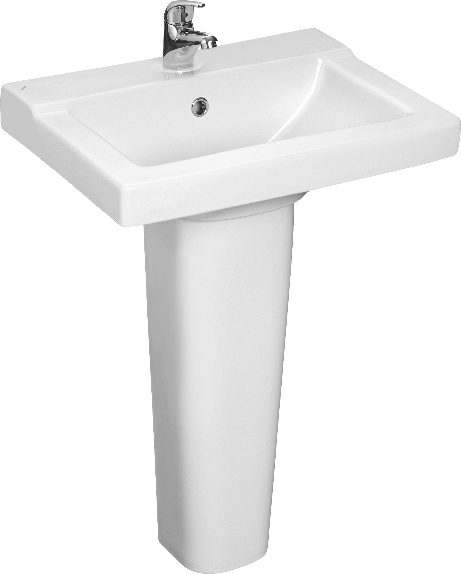 Раковина подвесная Santeri Орион 57 белая, прямоугольная, с пьедесталом