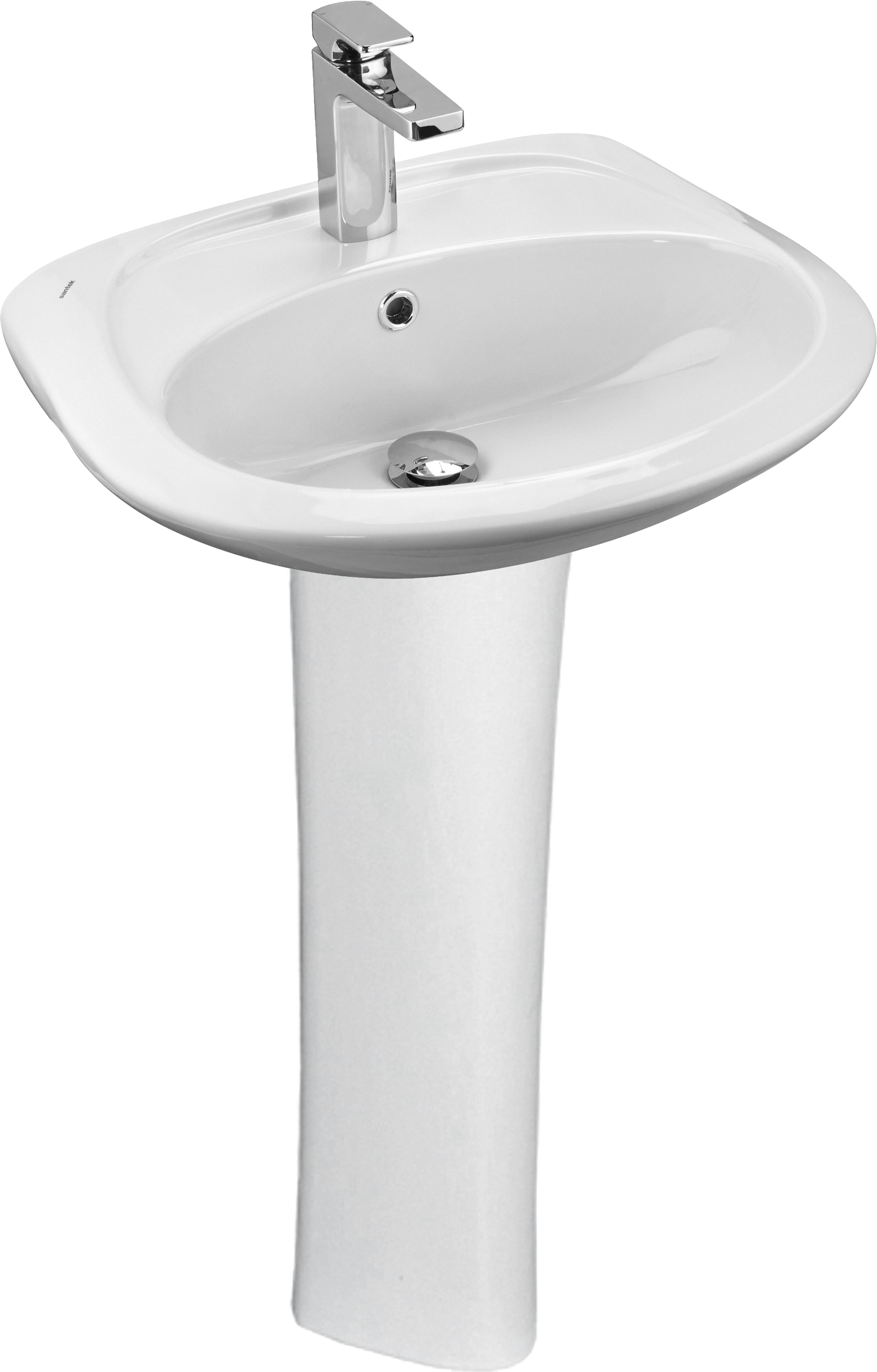 Раковина подвесная Santek Бриз 1WH110460 55 глянцевая белая, с пьедесталом