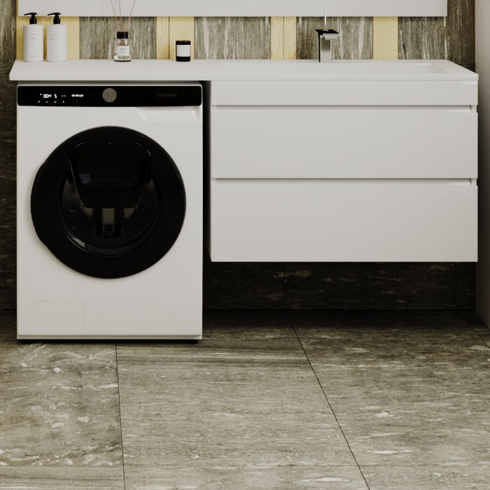 Тумба под раковину без столешницы Style Line Даллас 150 Люкс Plus подвесная, белая