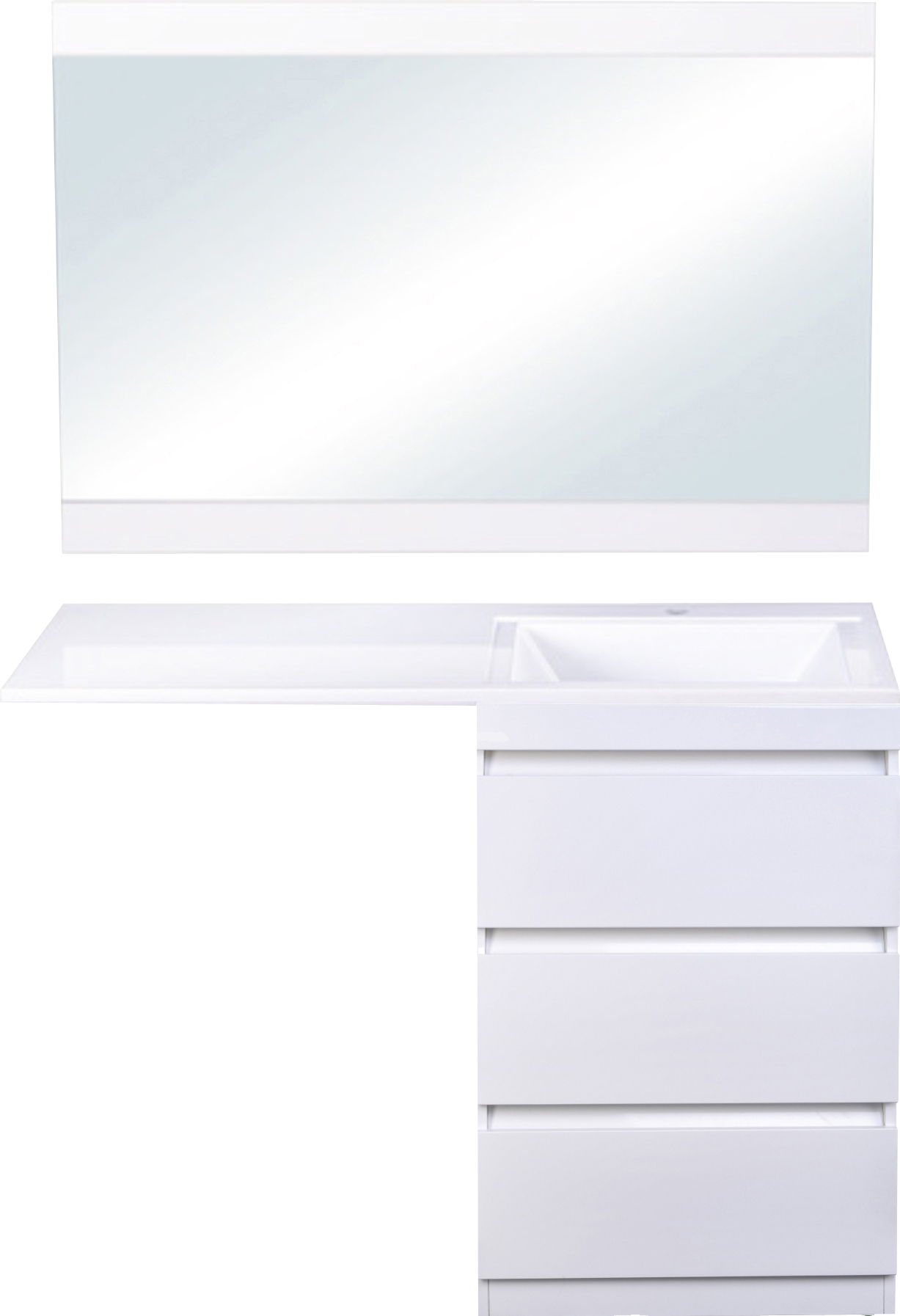 Мебель для ванной комнаты Style Line Даллас 100 Люкс Plus напольная, белая, 3 ящика R