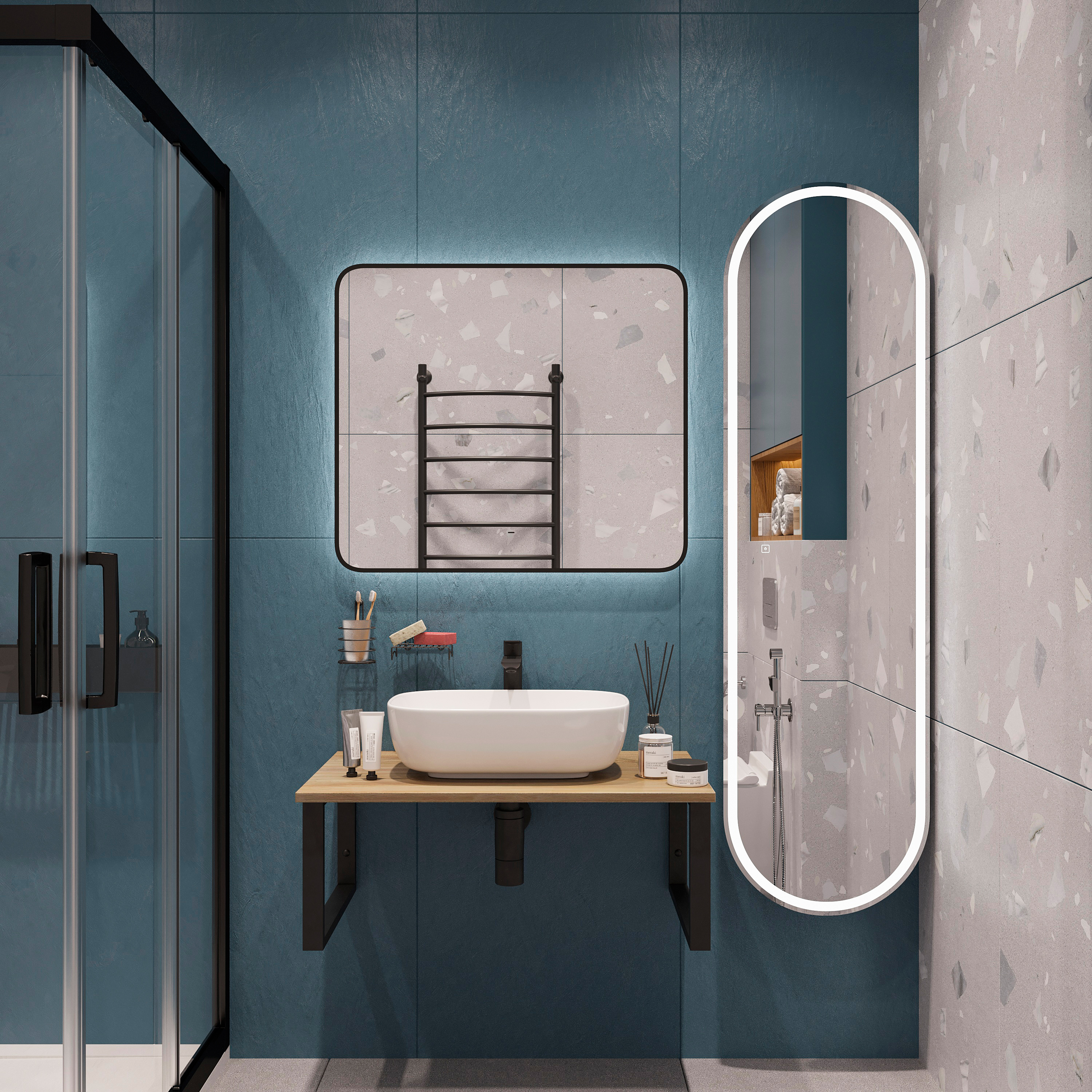 Мебель для ванной комнаты DIWO Элиста 80 светлое дерево, с раковиной Moduo 50 Square