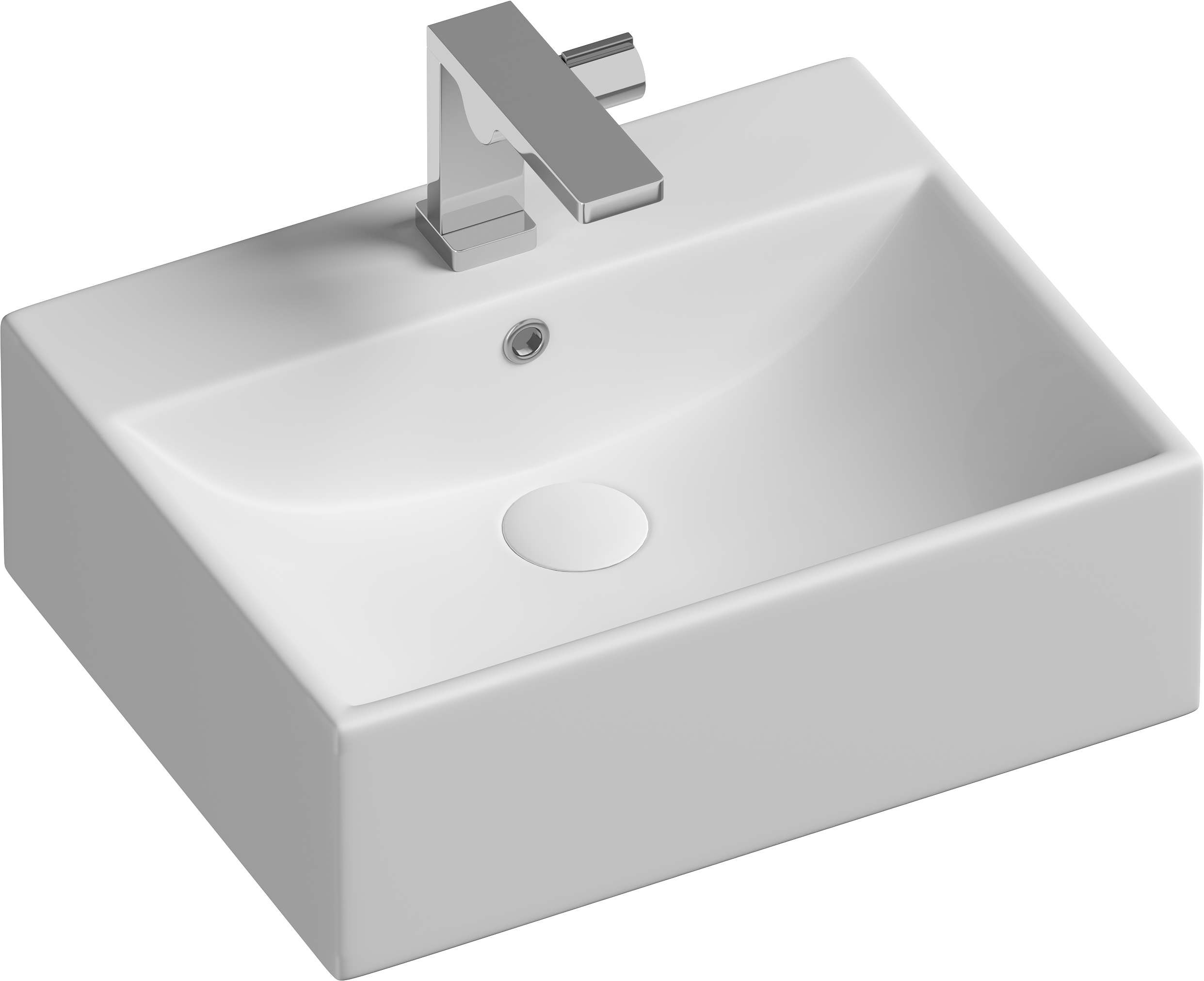 Накладная раковина Ceramicanova Элемент (Element) CN6040 50 белая, прямоугольная