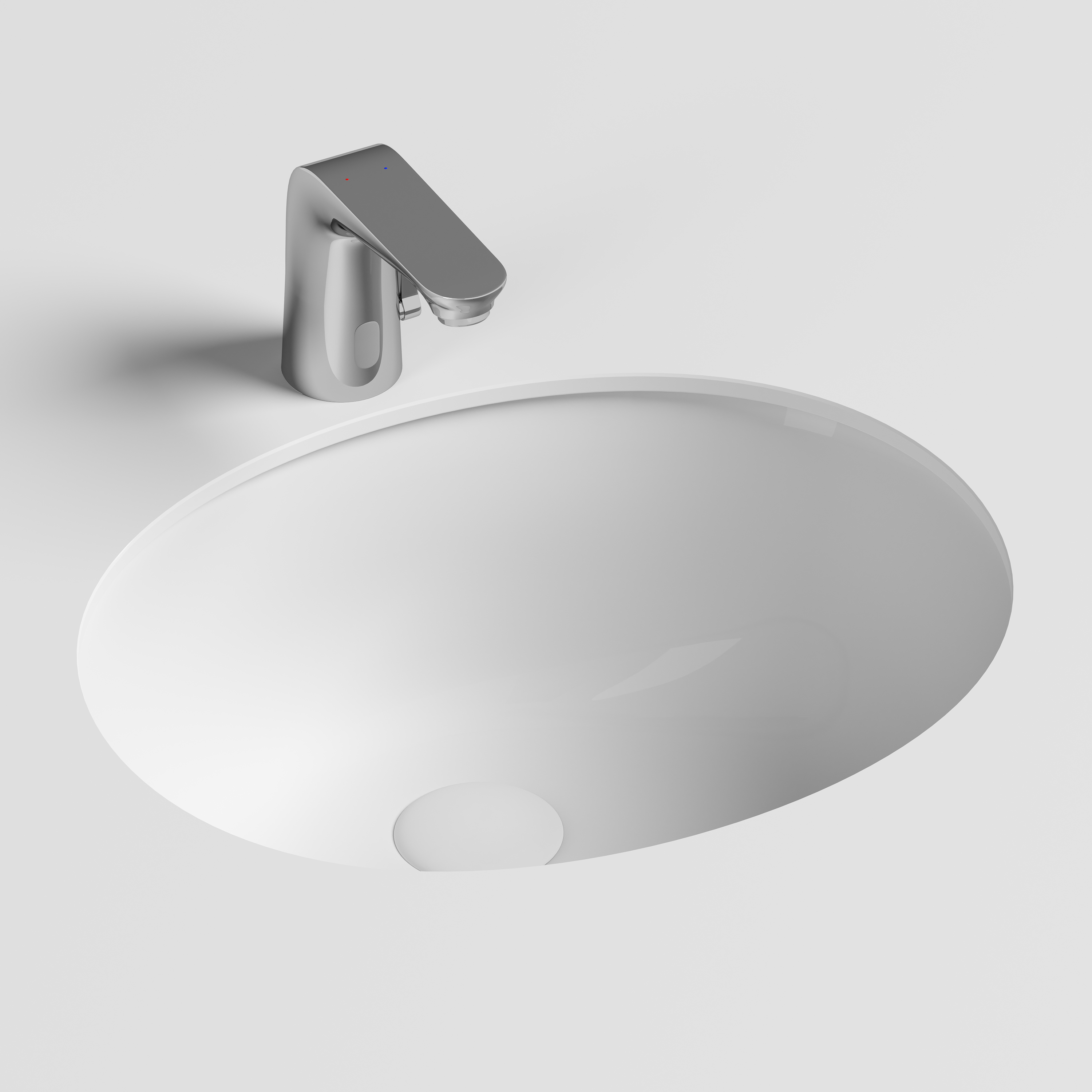 Раковина встраиваемая снизу Ceramicanova Element CN6042 51 белая, овальная