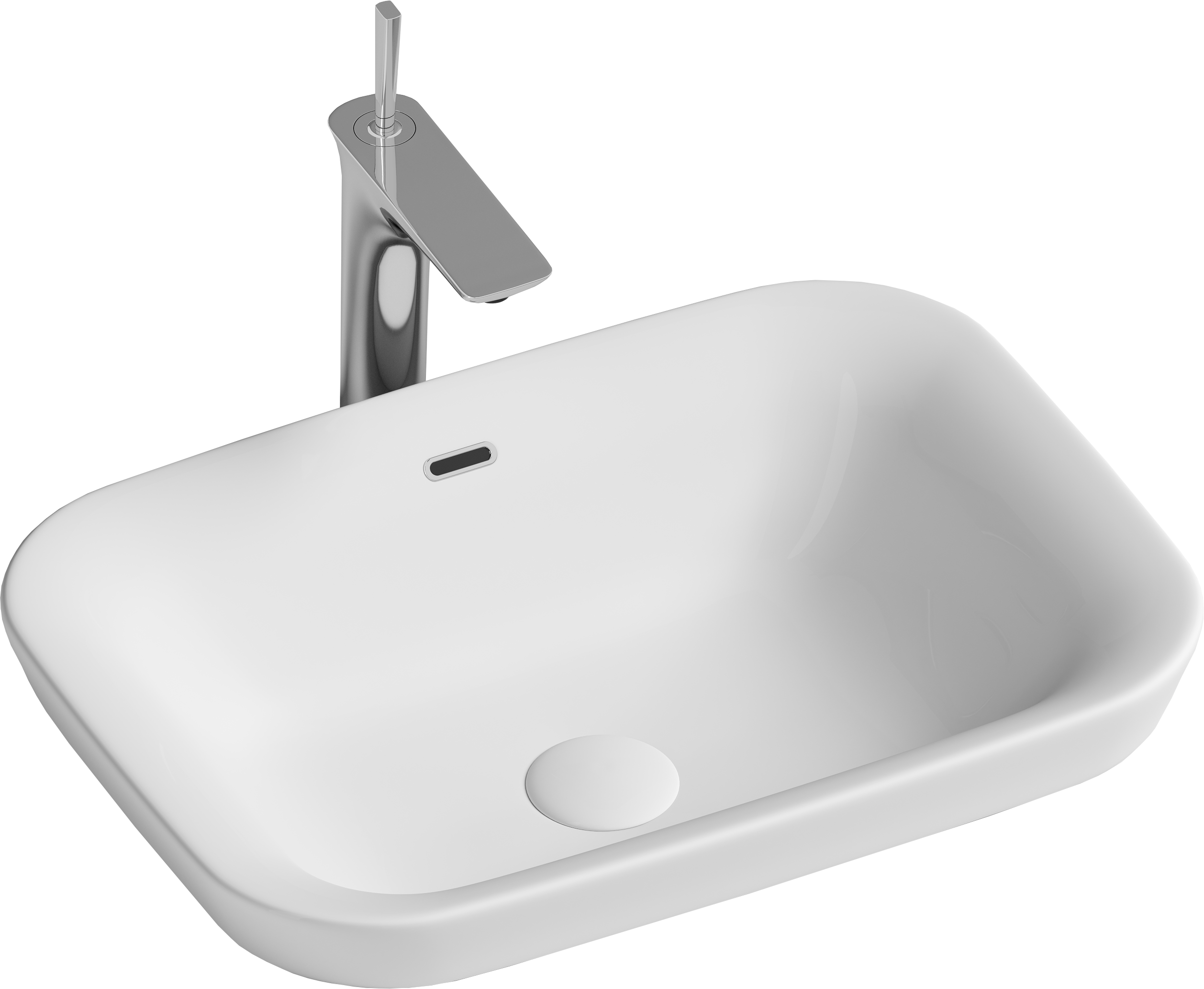 Раковина встраиваемая сверху Ceramicanova Element CN6041 58 белая, прямоугольная