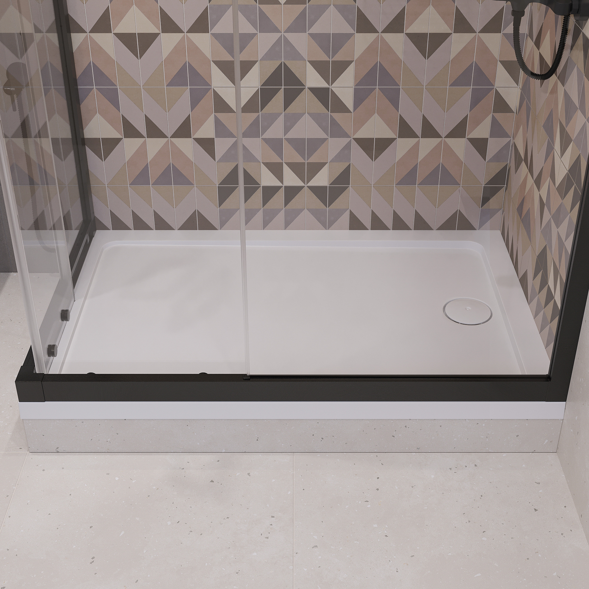 Поддон для душа STWORKI Эстерсунд 120x90, с сифоном