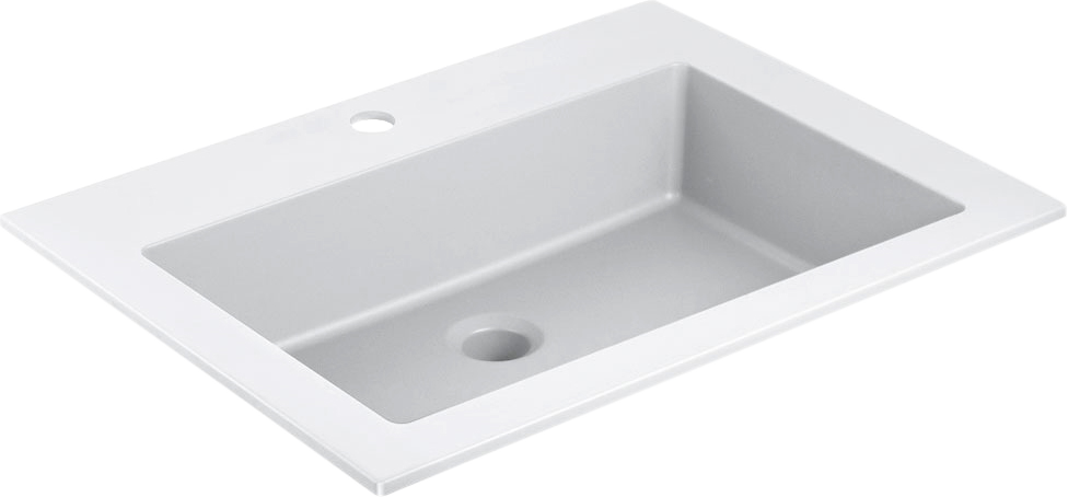 Мебельная раковина Vincea 60 накладная, белая, прямоугольная, искусственный камень