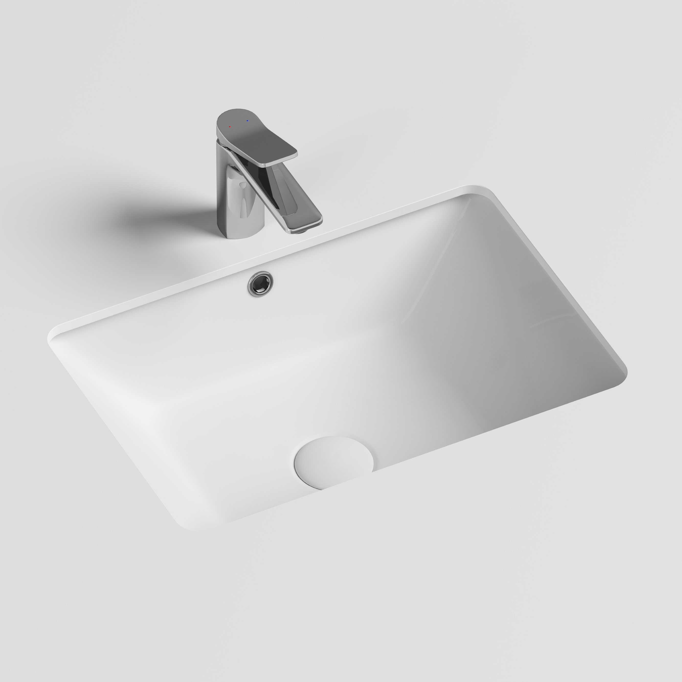 Раковина встраиваемая снизу Ceramicanova Element CN6045 55 белая, прямоугольная