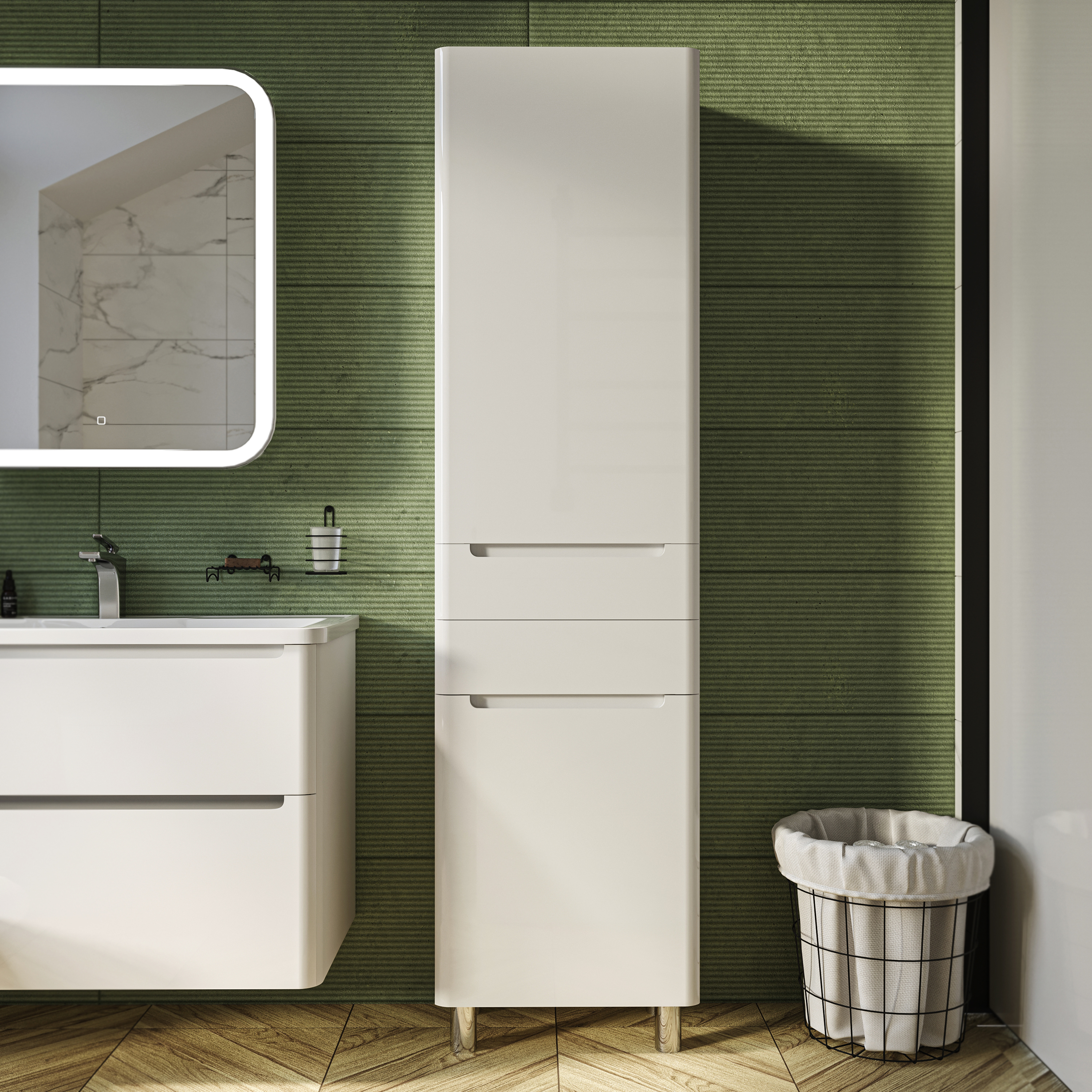 Шкаф-пенал для ванной STWORKI Монтре 50 белый