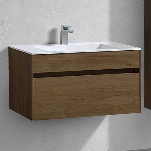 Тумба под раковину без столешницы Vincea Chiara 80 подвесная, дуб табак