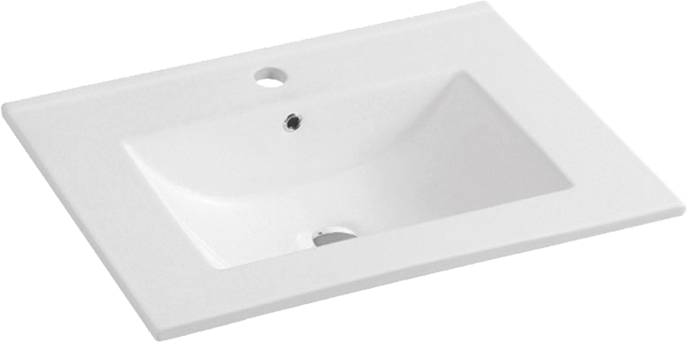 Мебельная раковина Vincea VBS-13960 62 накладная, белая, прямоугольная, фарфор