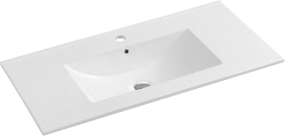 Мебельная раковина Vincea VBS-13100 102 накладная, белая, прямоугольная, фарфор