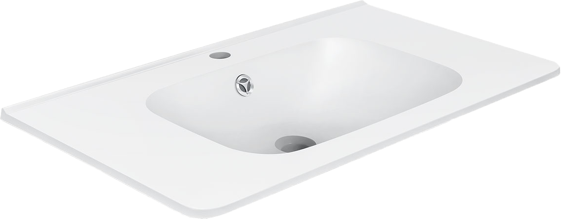 Мебельная раковина Vincea VCB-2VP800W 79 накладная, белая, прямоугольная, искусственный камень