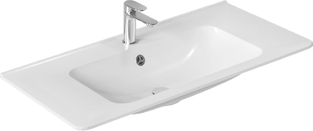 Мебельная раковина Vincea VCB-2VP100W 100 накладная, белая, прямоугольная, искусственный камень