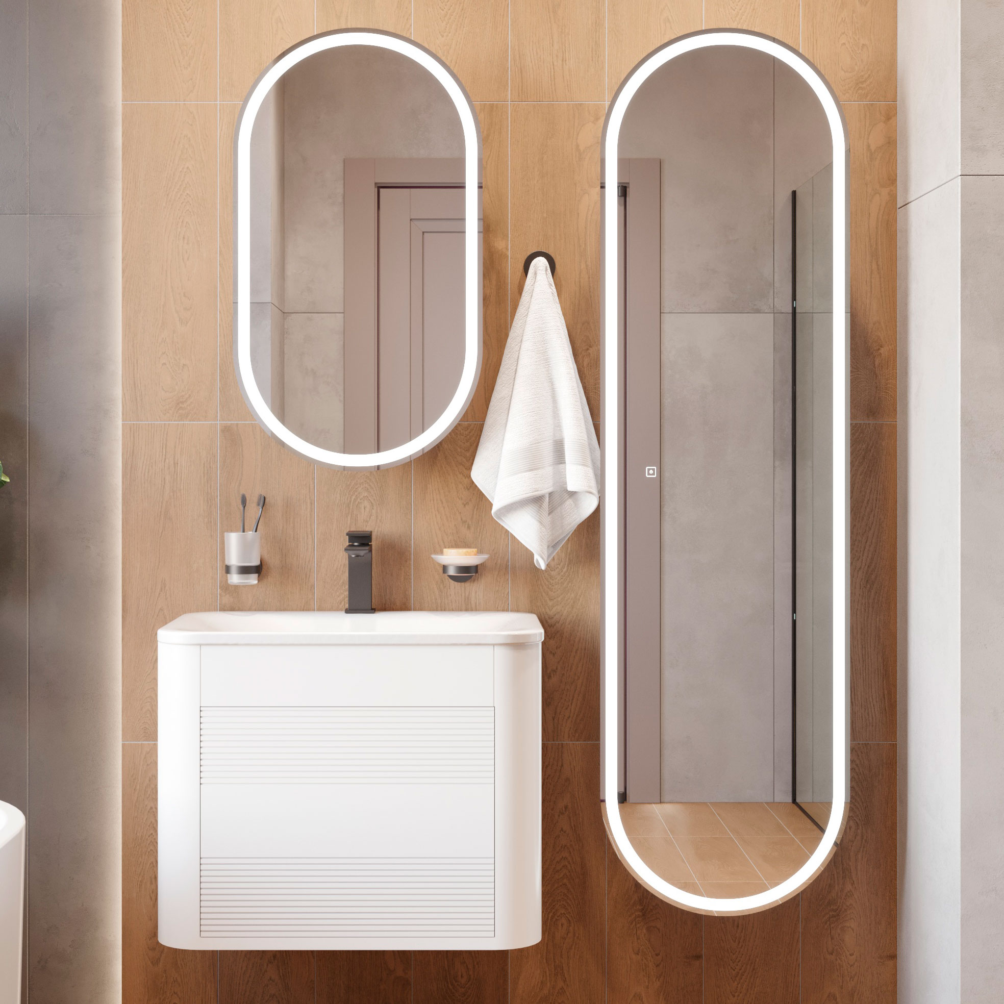 Мебель для ванной комнаты Belinza Twist 65 белая