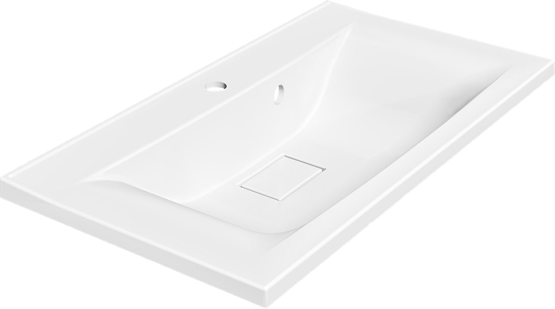 Мебельная раковина Vincea VCB-3M900W 90 накладная, белая, прямоугольная, искусственный камень