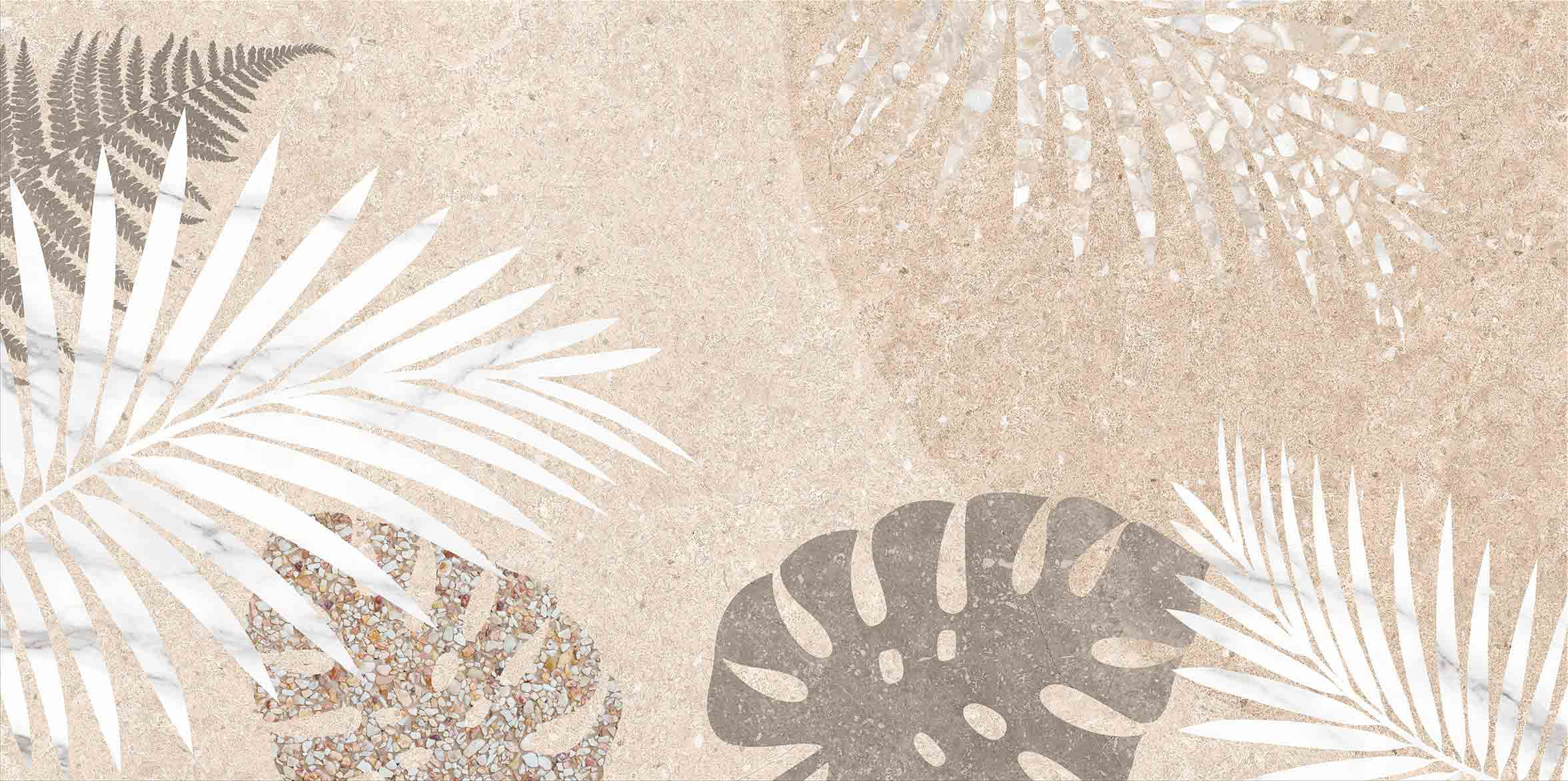 Керамическая плитка настенная Creto Alma Leaf Fall матовая, 30х60 бежевая