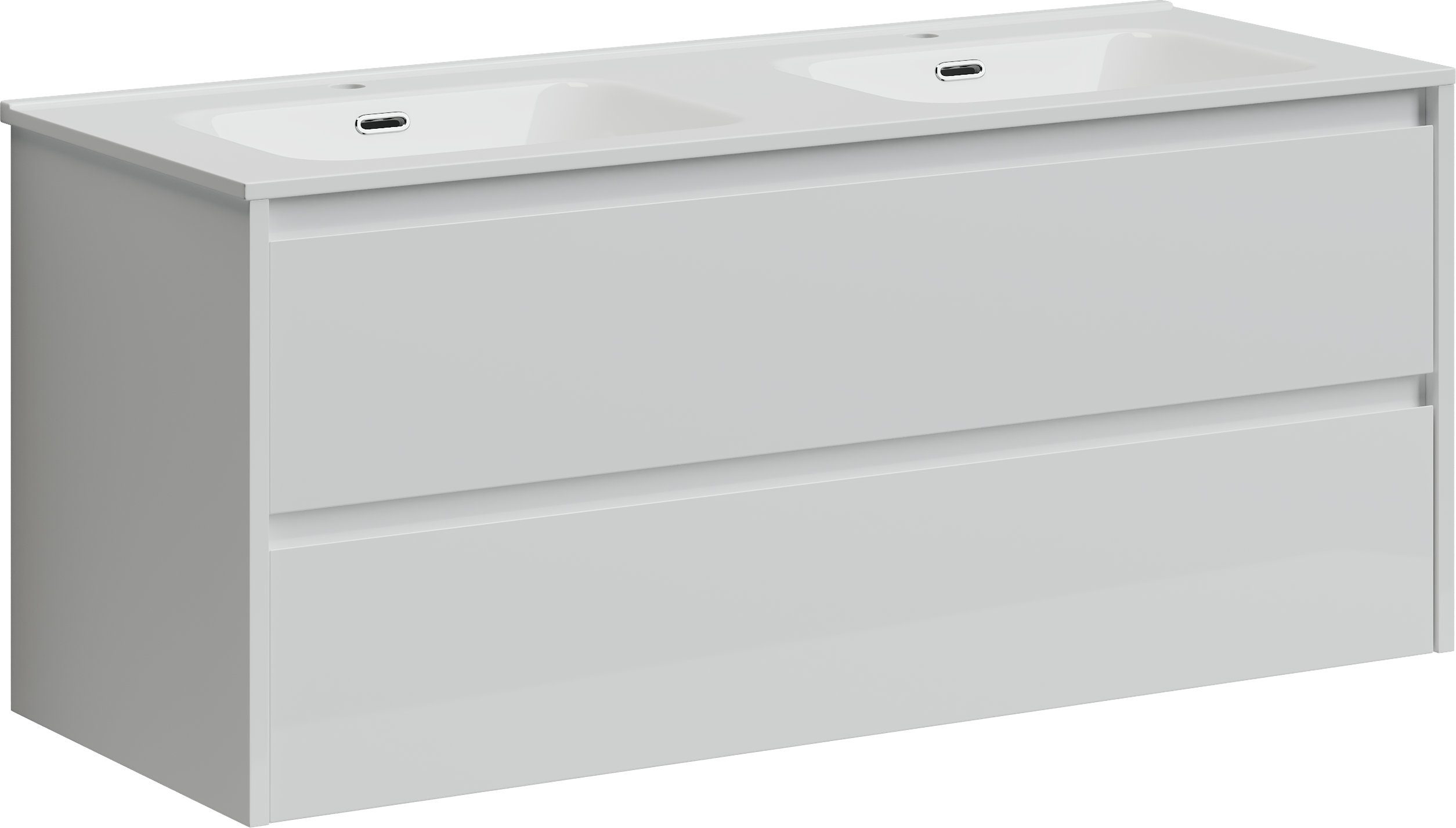 Тумба под раковину без столешницы Sancos Libra двойная 119 см, белый глянец