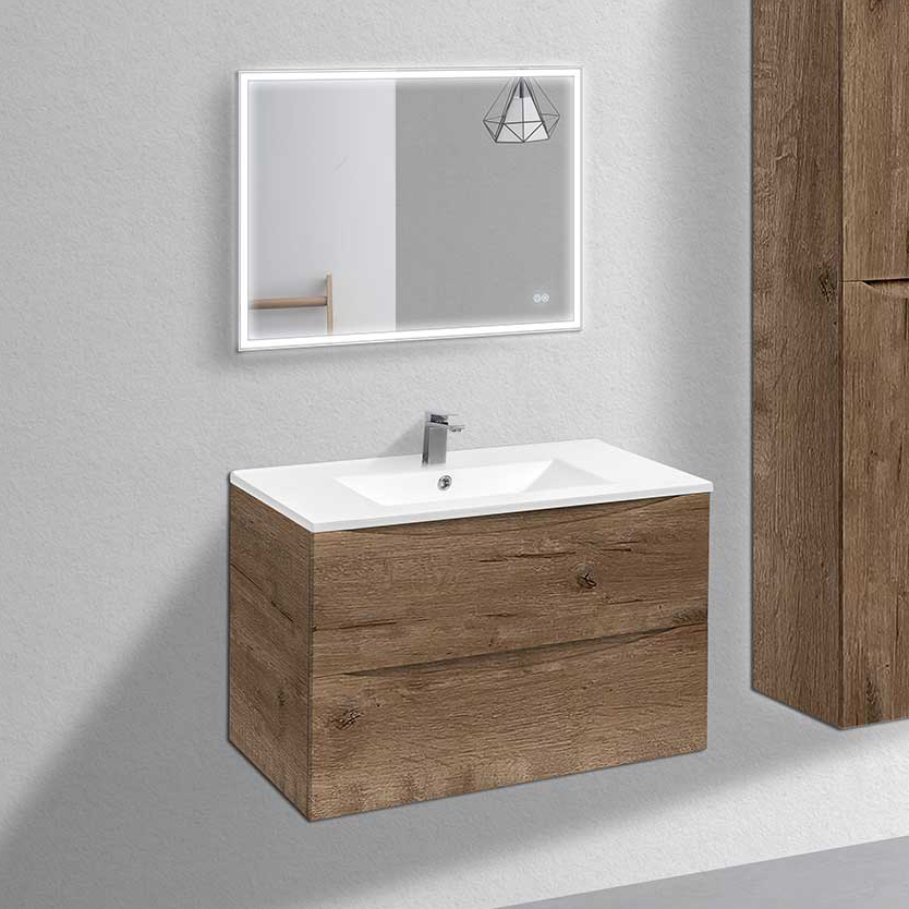 Мебель для ванной комнаты Vincea Mia 80 дуб винтаж, раковина VBS-13980