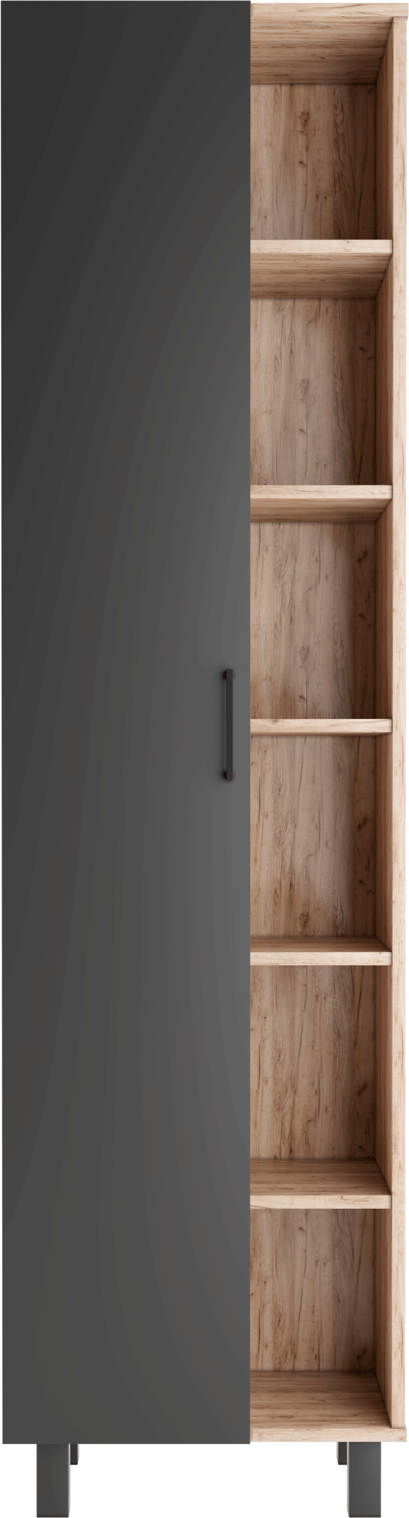 Шкаф-пенал для ванной Домино Craft 50 дуб вотан, графит