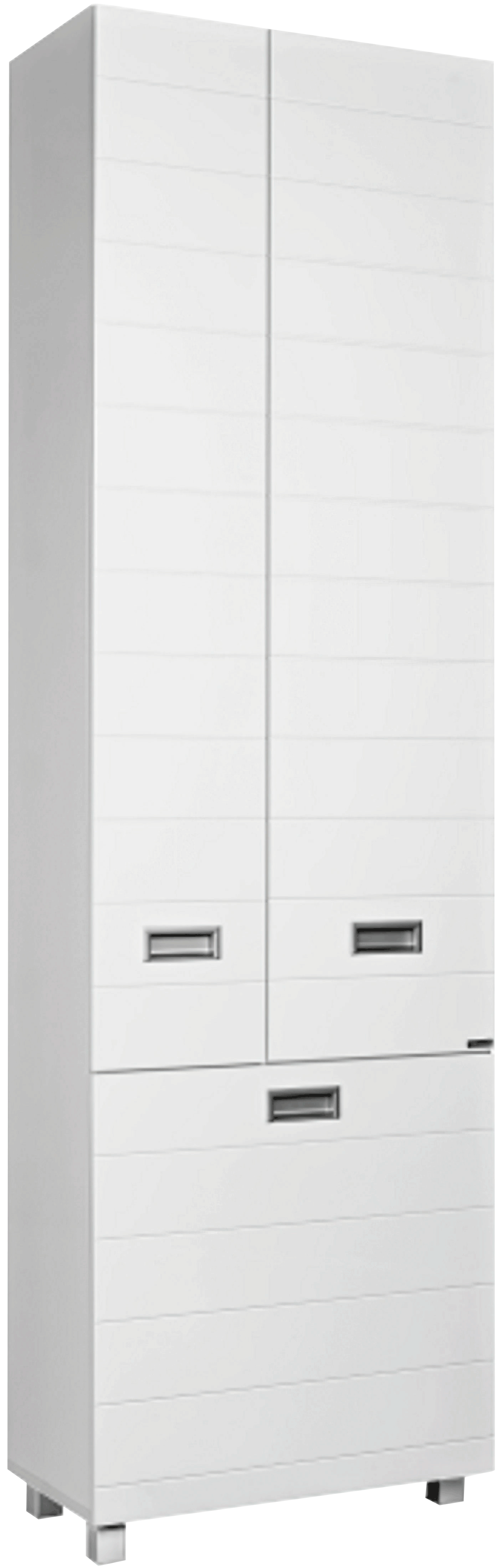 Шкаф-пенал для ванной Домино Cube 60 с бельевой корзиной