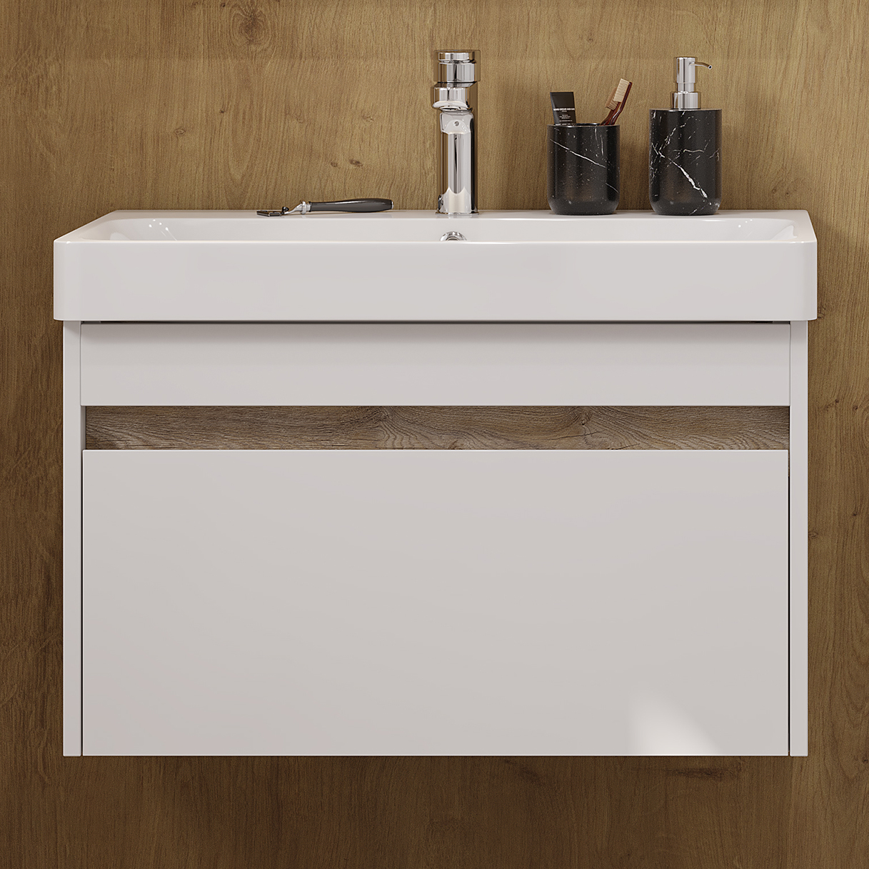 Тумба с раковиной AQUATON Марти 70 ясень шимо