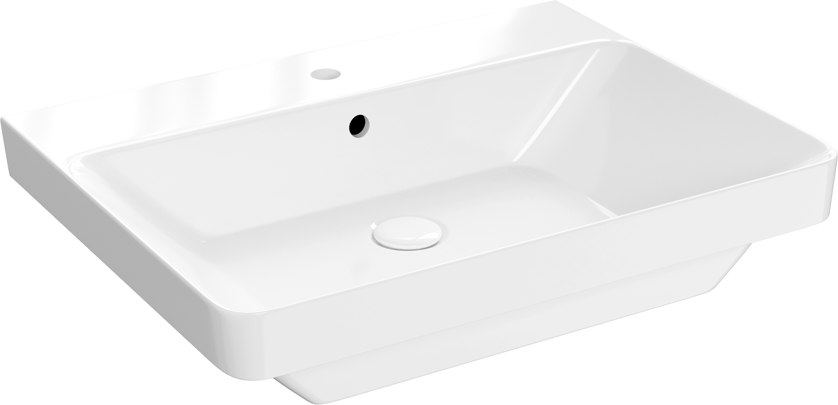Мебельная раковина STWORKI Ларвик 61 накладная, белая, прямоугольная, фаянс