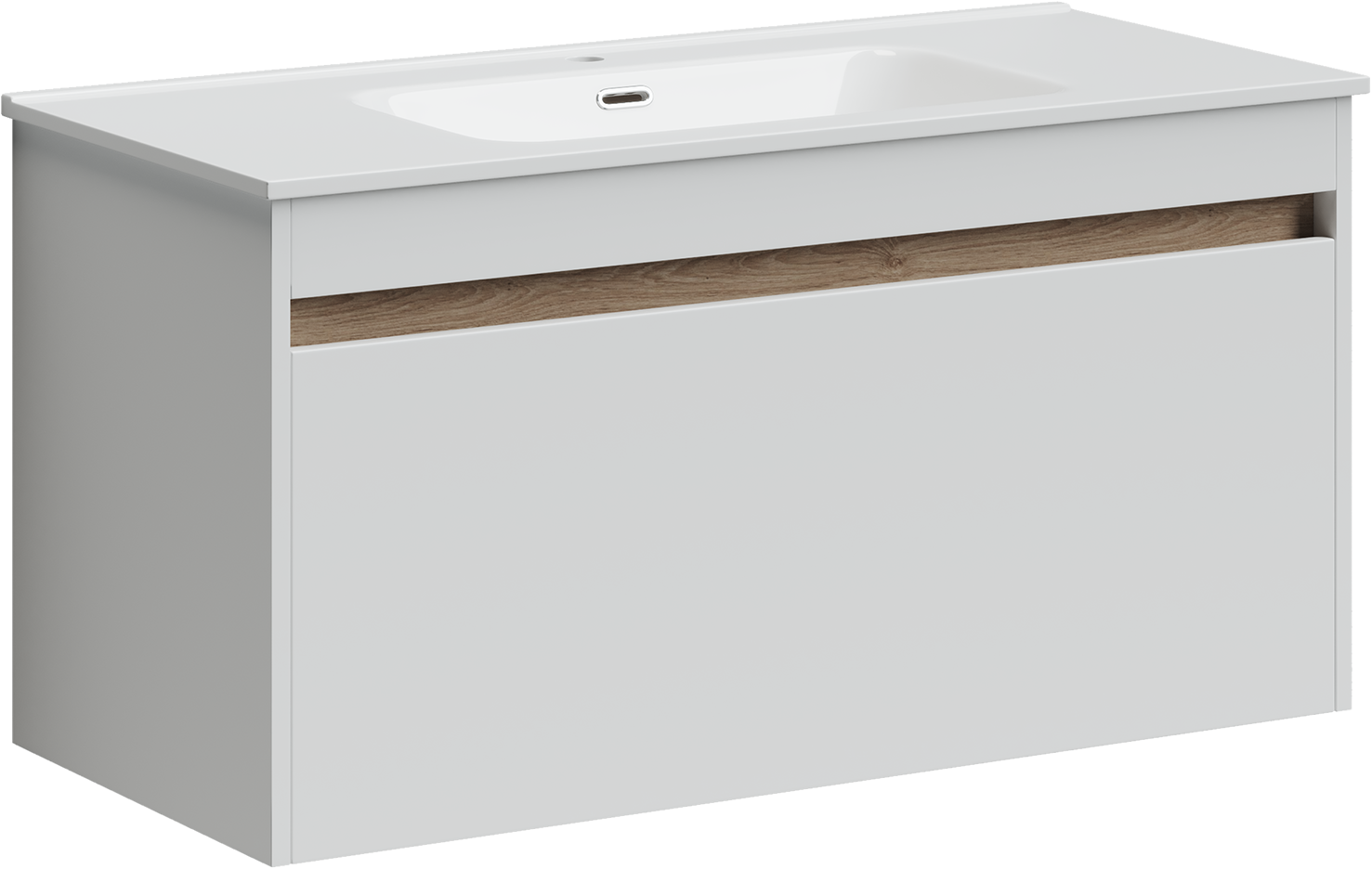 Тумба под раковину без столешницы Sancos Smart 99 см белый глянец