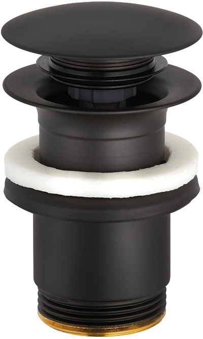 Донный клапан для раковины Kludi 1042639-00 с переливом, матовый черный