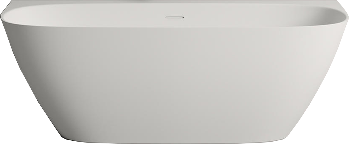 Ванна из искусственного камня Salini Sofia Wall 170x80 см, пристенная, белая, овальная, со сливом-переливом, с донным клапаном, фурнитура белая