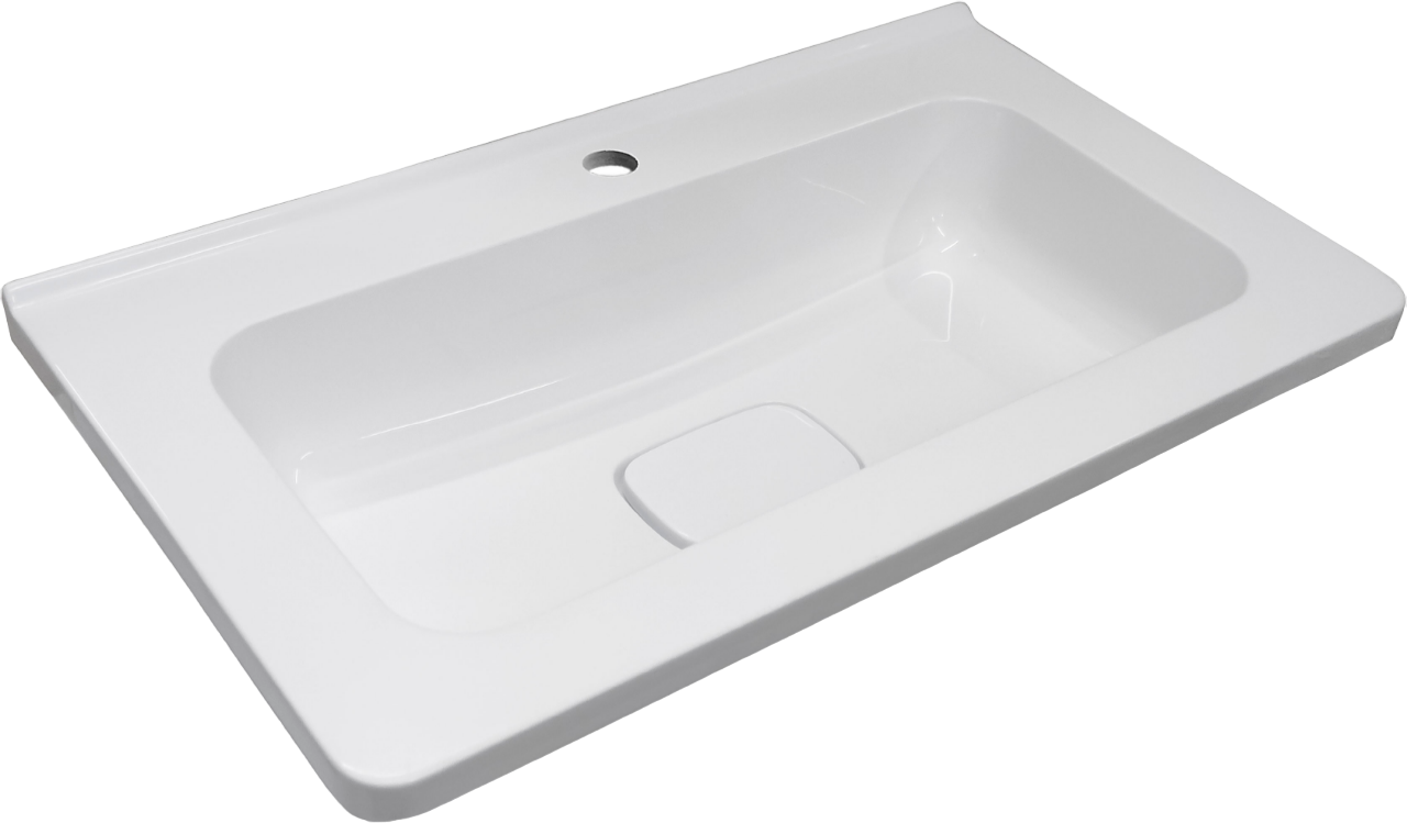 Мебельная раковина Style Line Каре Люкс Мини 60 накладная, белая, прямоугольная, искусственный мрамор