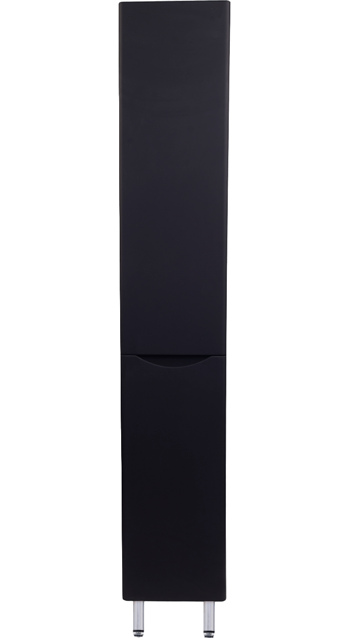 Шкаф-пенал для ванной Style Line Бергамо Люкс Plus 30 с бельевой корзиной, антискрейтч черный